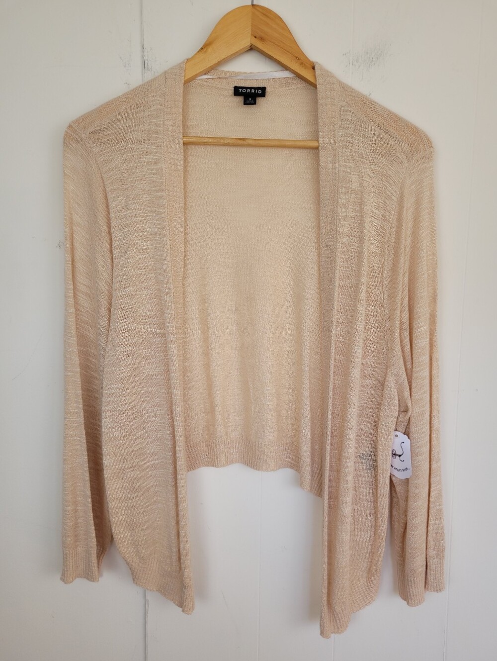 Torrid Size 3 (3X) Beige Open Front Lightweight Cardigan